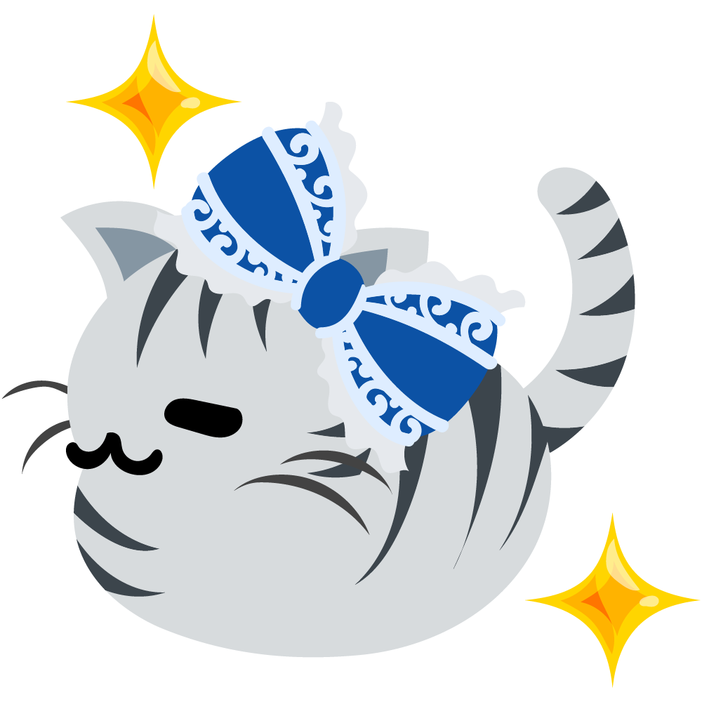 可愛いサバトラ猫のフリーイラスト素材　-リボン-