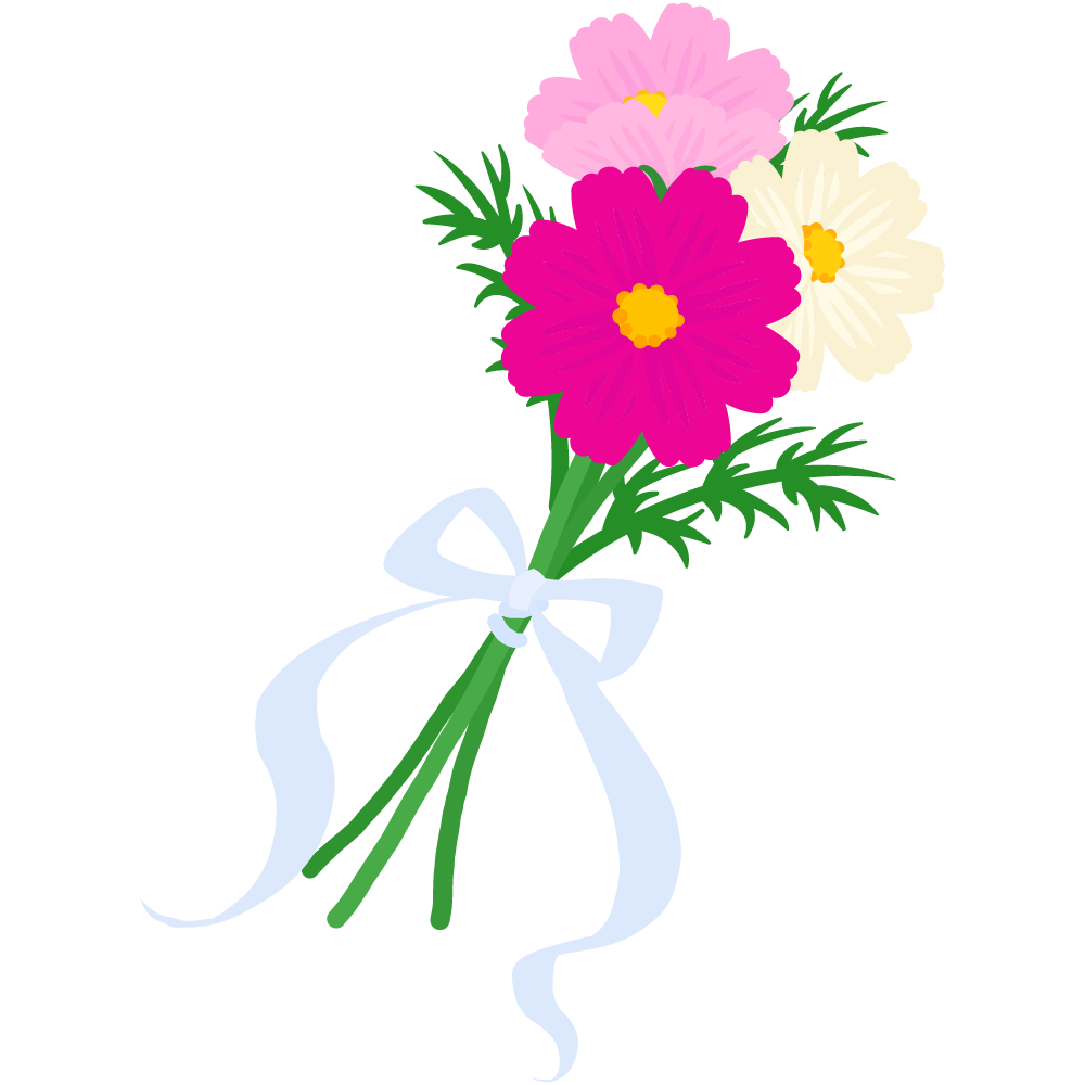 可愛いコスモスのフリーイラスト素材