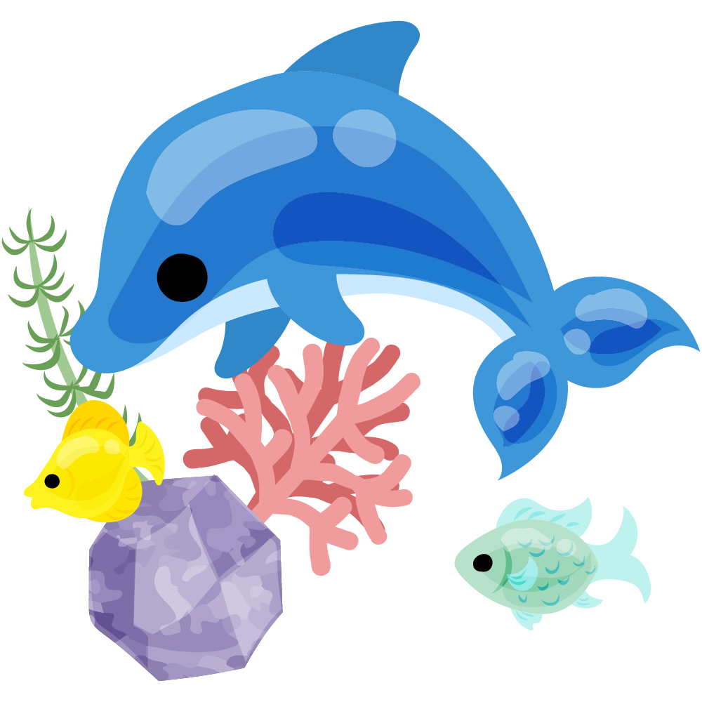 可愛いイルカのフリーイラスト素材