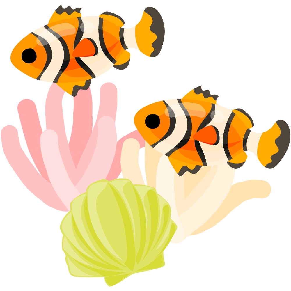 可愛いクマノミのフリーイラスト素材