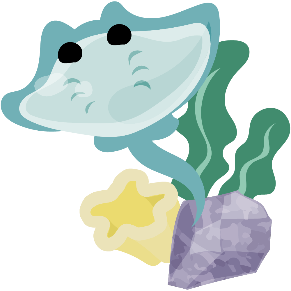 可愛いエイのフリーイラスト素材