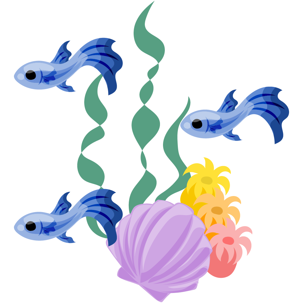 可愛い魚のフリーイラスト素材　-グッピー-