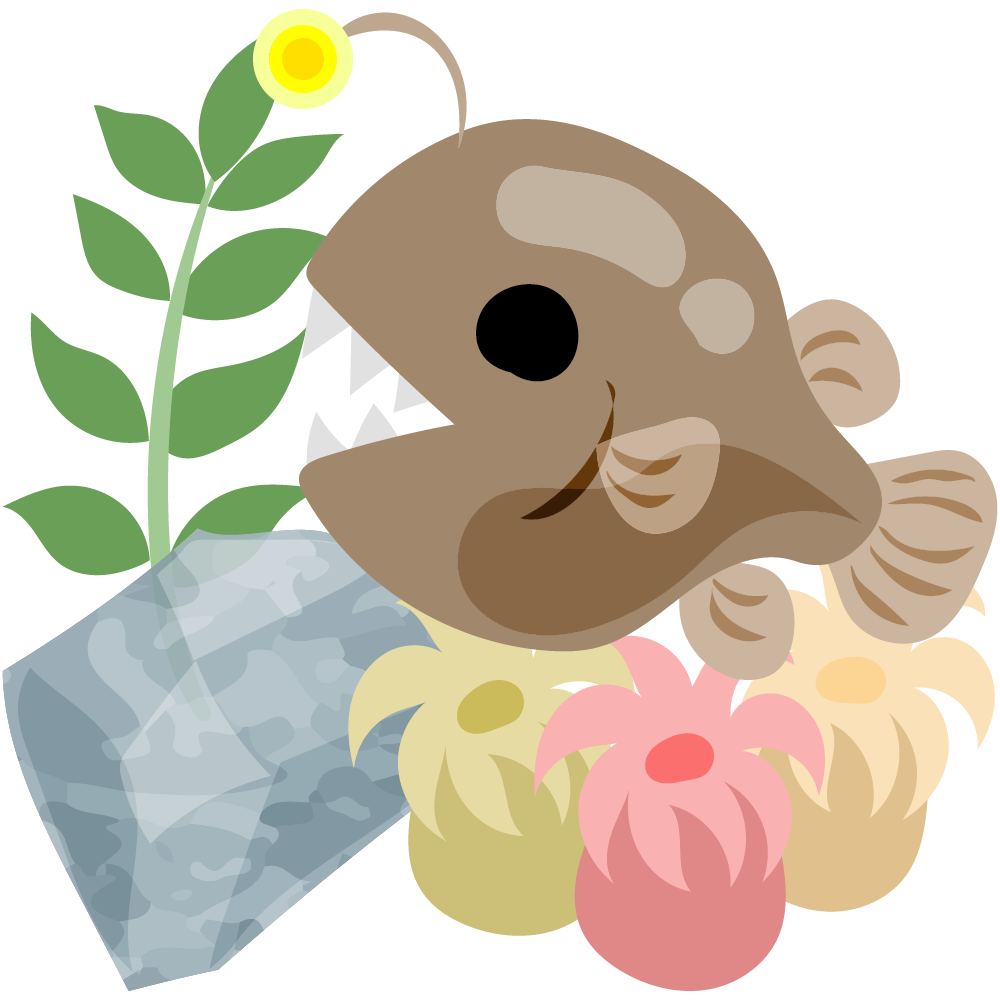 可愛いチョウチンアンコウのフリーイラスト素材