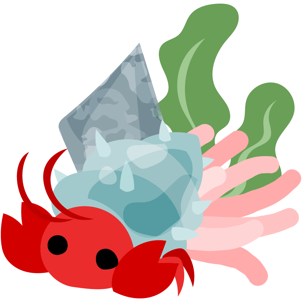 可愛いヤドカリのフリーイラスト素材