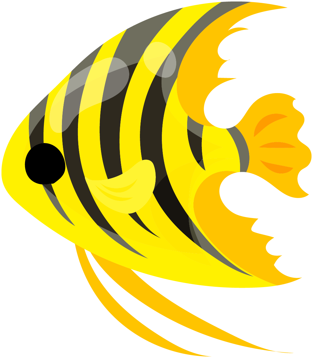 可愛いエンゼルフィッシュのフリーイラスト素材