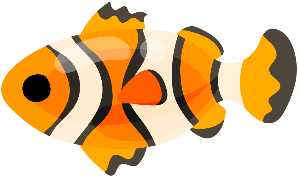 可愛い魚のフリーイラスト素材　-クマノミ-