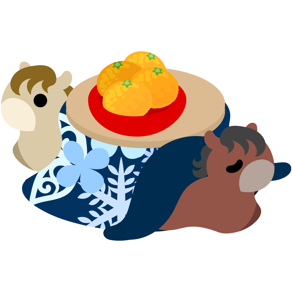 可愛い馬のフリーイラスト素材　-コタツ-