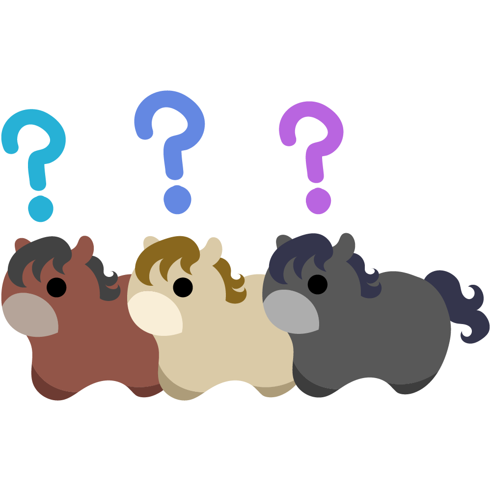 可愛い馬のフリーイラスト素材　-ハテナ-