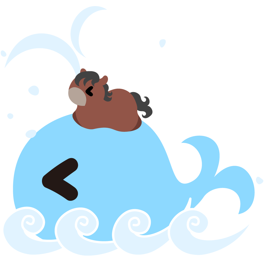 可愛い馬のフリーイラスト素材　-クジラ-