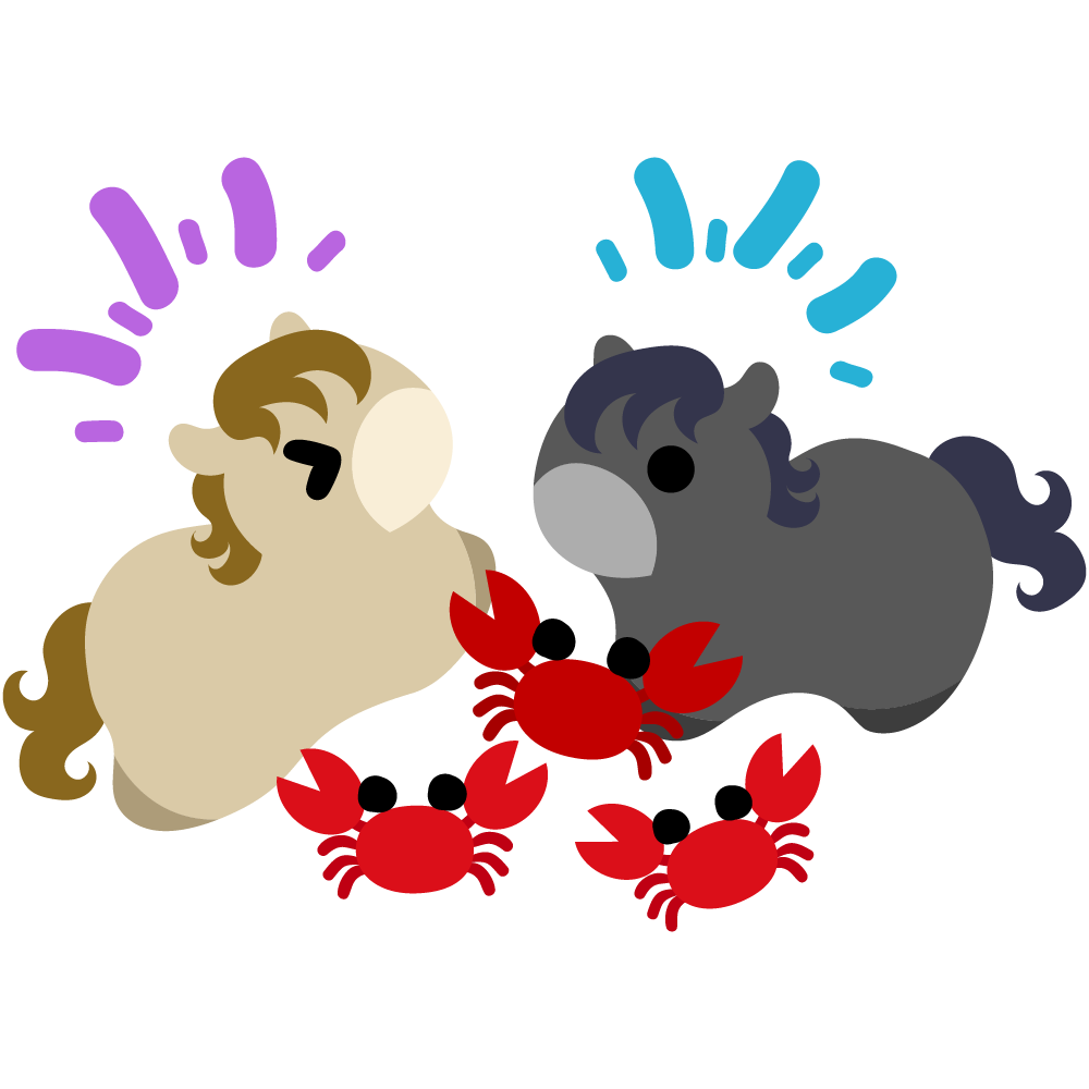 可愛い馬のフリーイラスト素材　-カニ-