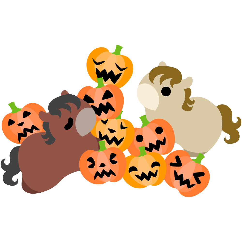 可愛い馬のフリーイラスト素材　-ハロウィン-