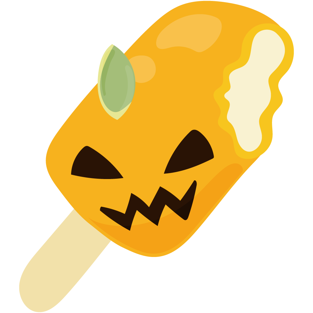 美味しそうなハロウィンスイーツのフリーイラスト素材　-アイス-