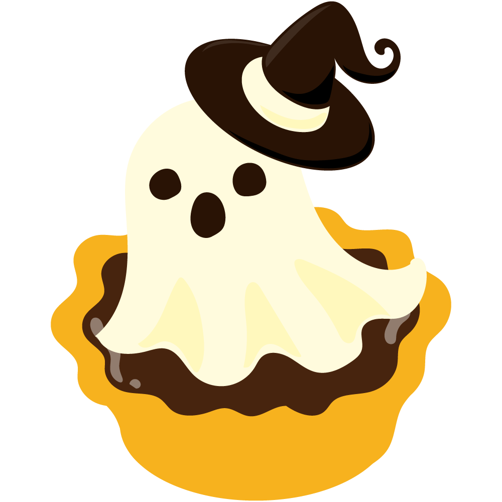 美味しそうなハロウィンスイーツのフリーイラスト素材　-タルト-