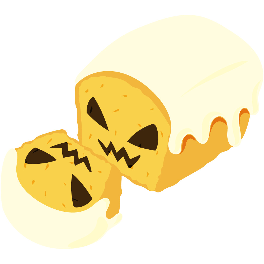 美味しそうなハロウィンスイーツのフリーイラスト素材　-パウンドケーキ-