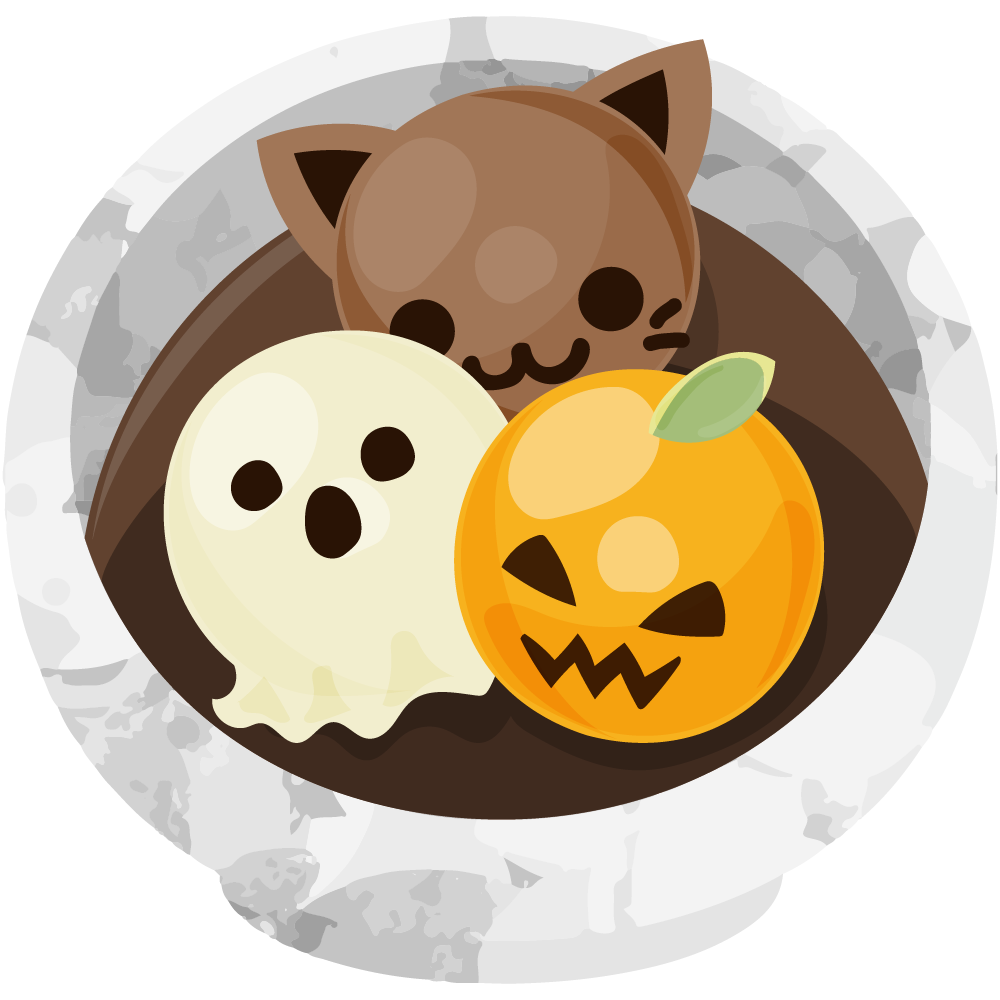 美味しそうなハロウィンスイーツのフリーイラスト素材　-マシュマロラテ-