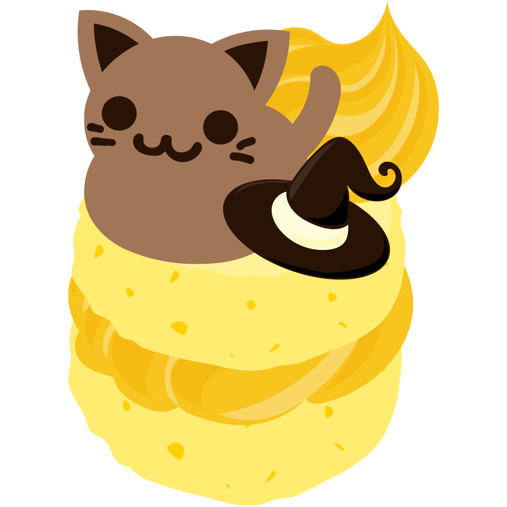 美味しそうなハロウィンスイーツのフリーイラスト素材　-プチケーキ-