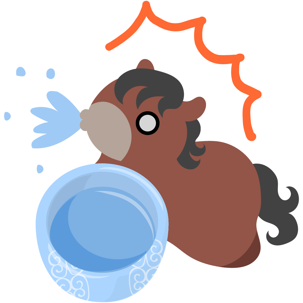 可愛い馬のフリーイラスト素材　-お水ブー-