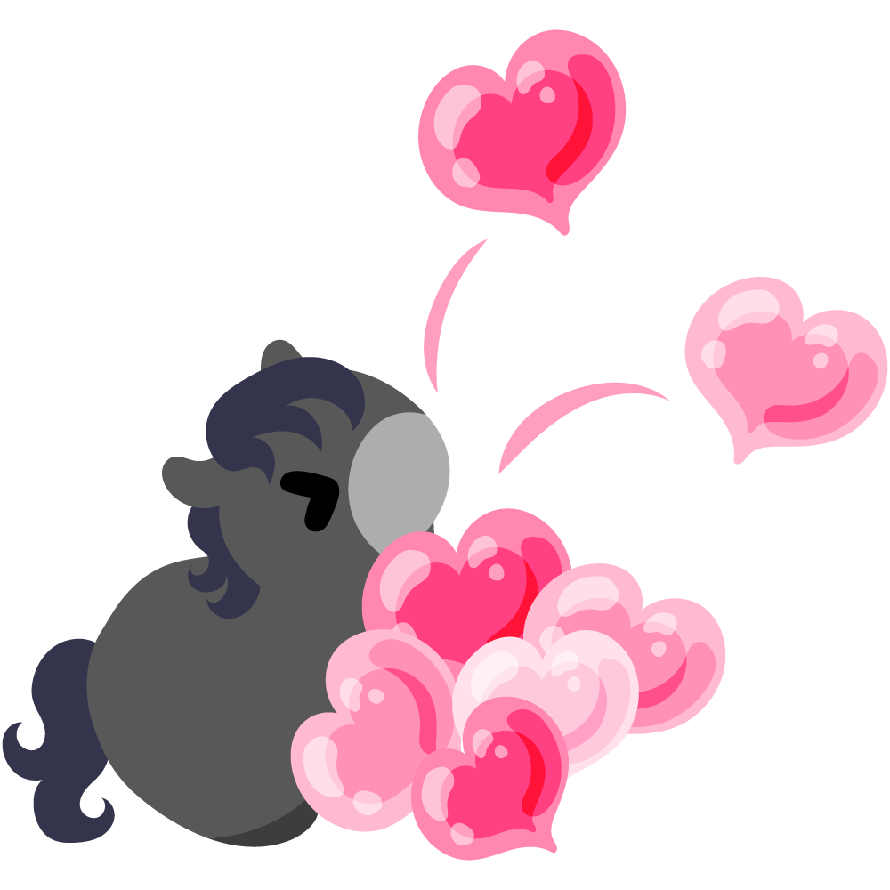 可愛い馬のフリーイラスト素材　-ハートを投げる-