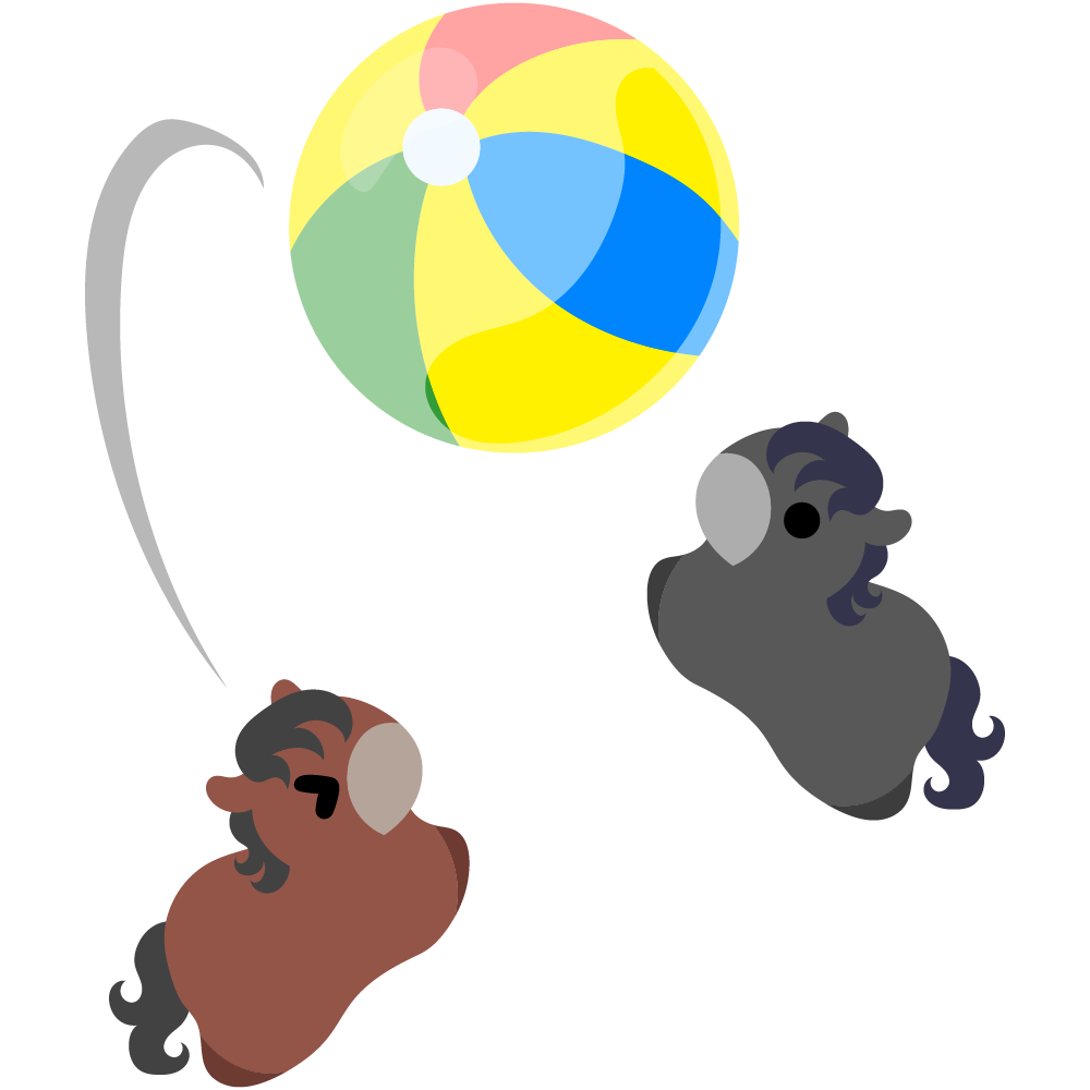 可愛い馬のフリーイラスト素材　-ボール遊び-