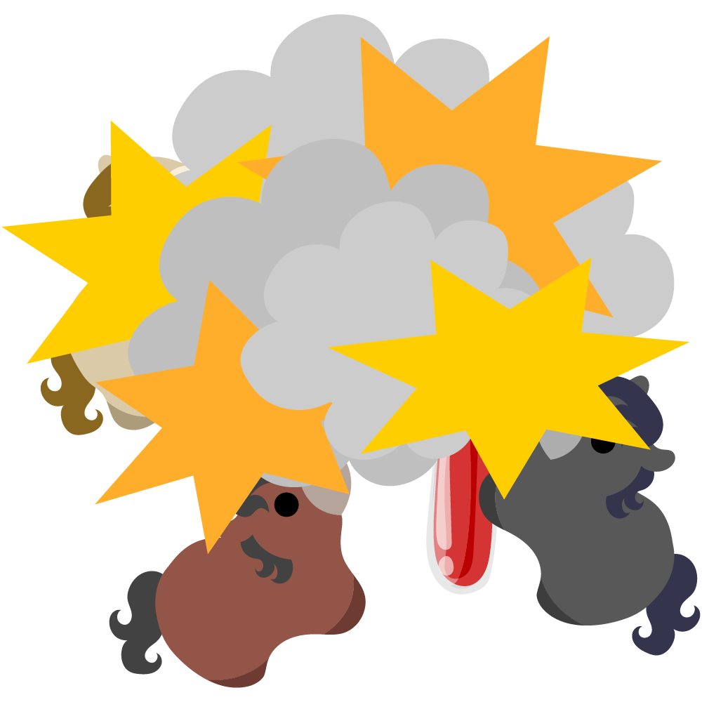 可愛い馬のフリーイラスト素材　-理科の実験でドカーン-