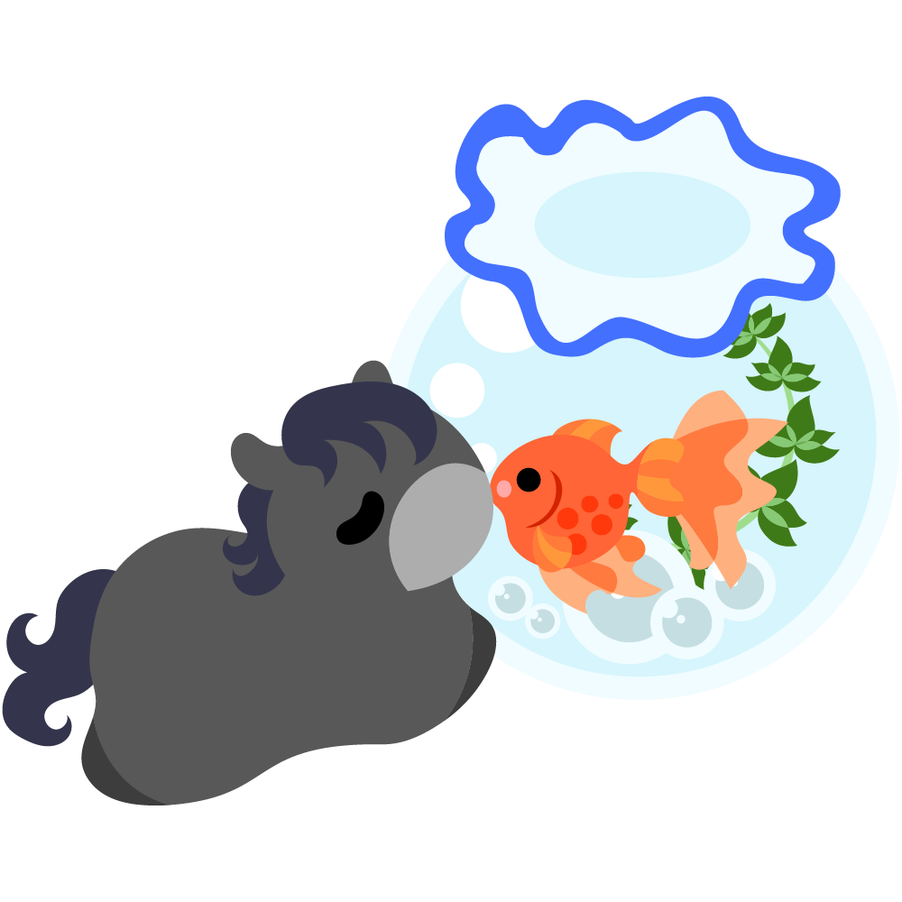 可愛い馬のフリーイラスト素材　-金魚鉢-