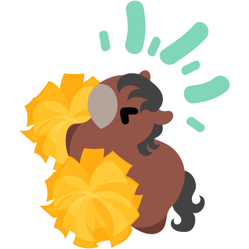 可愛い馬のフリーイラスト素材　-応援-