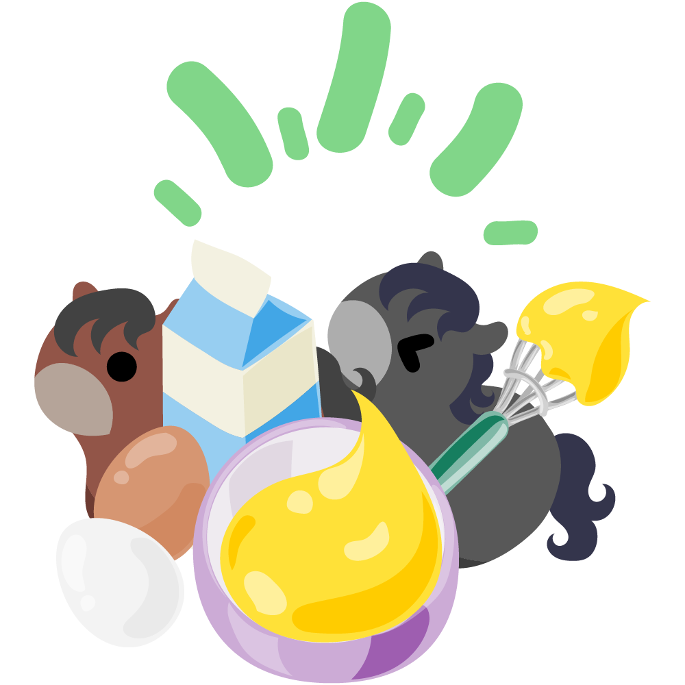 可愛い馬のフリーイラスト素材　-お菓子作り-