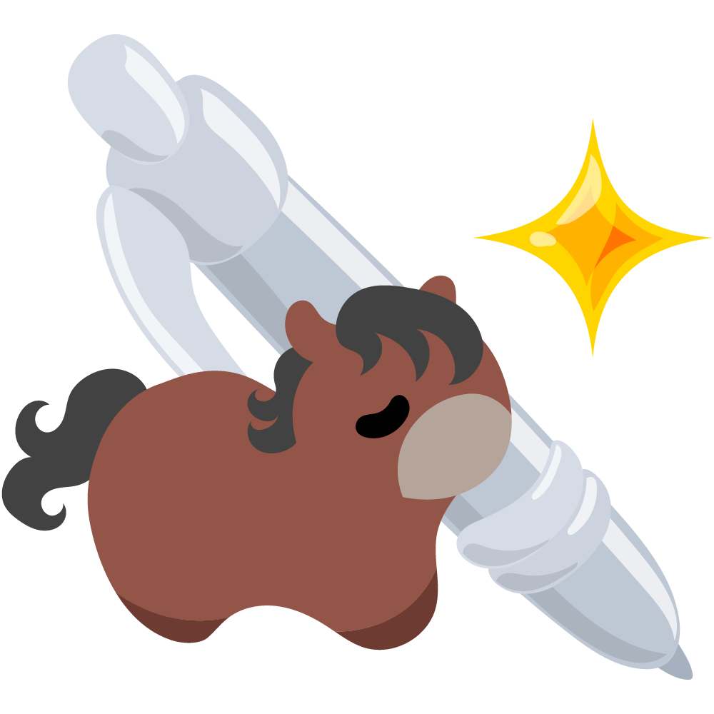 可愛い馬のフリーイラスト素材　-ボールペン-