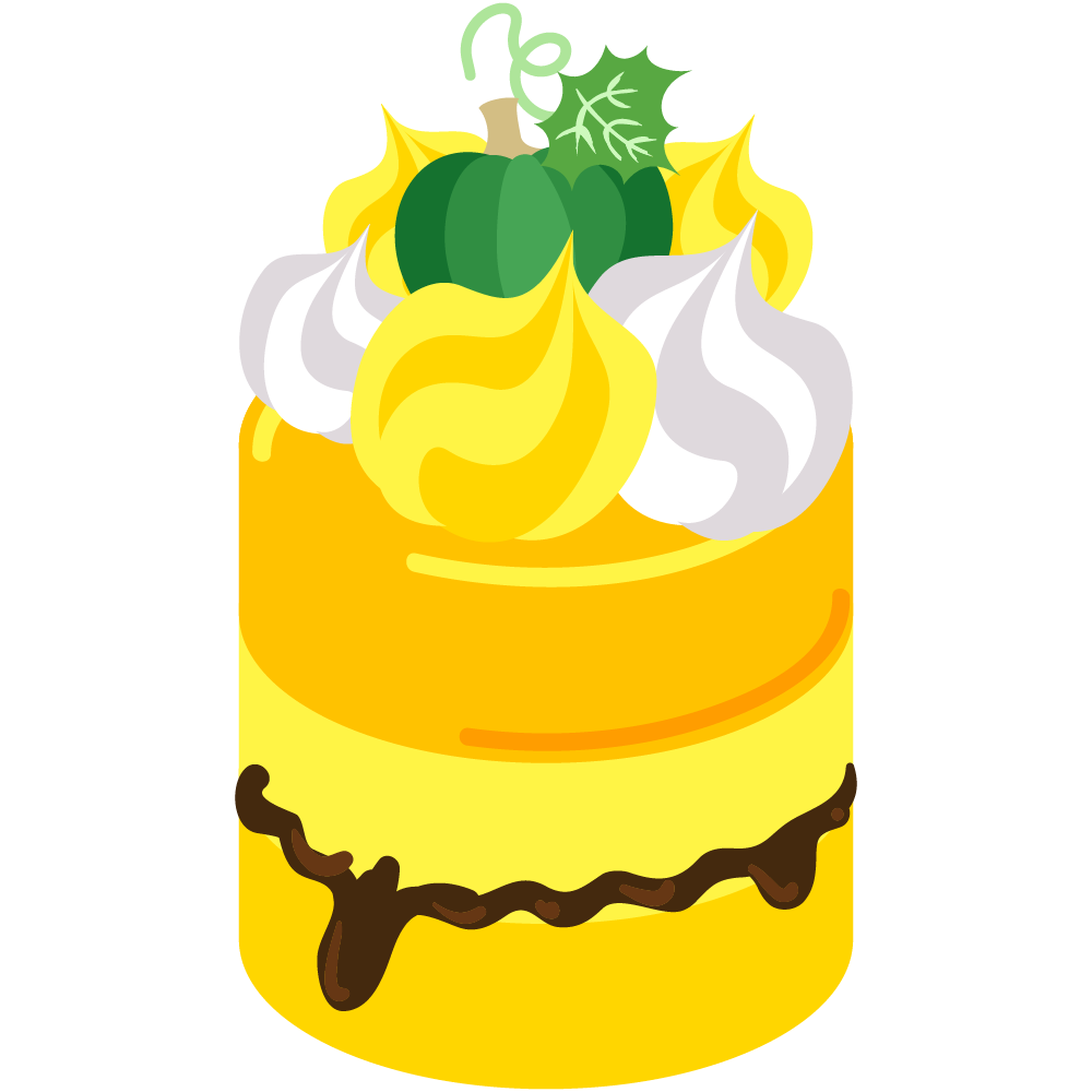 美味しそうなかぼちゃスイーツのフリーイラスト素材