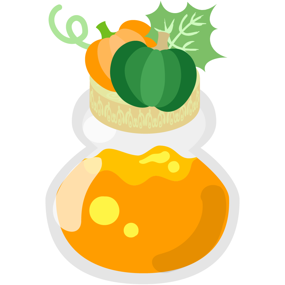 美味しそうなかぼちゃスイーツのフリーイラスト素材　-ジャム-