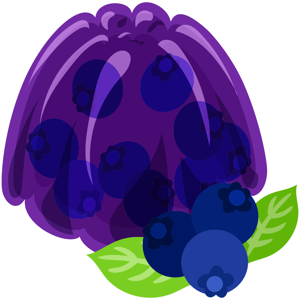 美味しそうなブルーベリースイーツのフリーイラスト素材　-ゼリー-