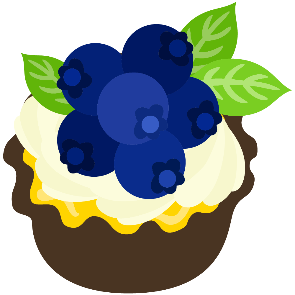美味しそうなブルーベリースイーツのフリーイラスト素材　-タルト-