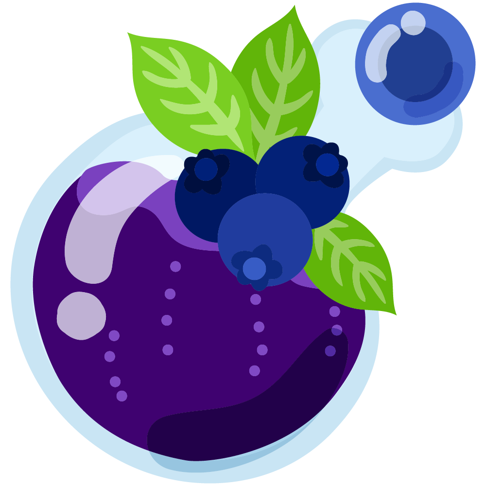 美味しそうなブルーベリースイーツのフリーイラスト素材　-ジュース-