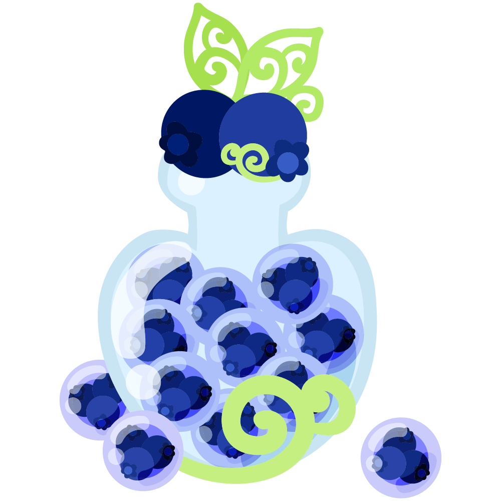 美味しそうなブルーベリースイーツのフリーイラスト素材　-キャンディ-