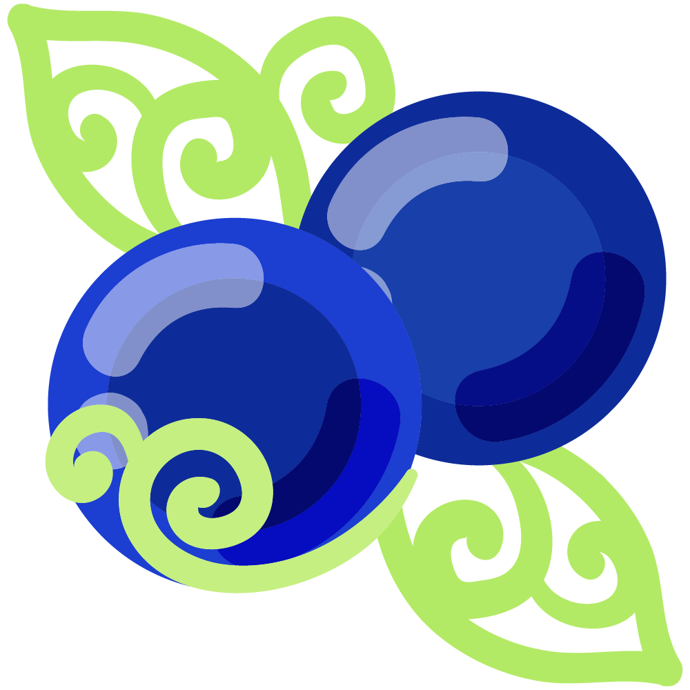 可愛いブルーベリーのフリーイラスト素材　-宝石-