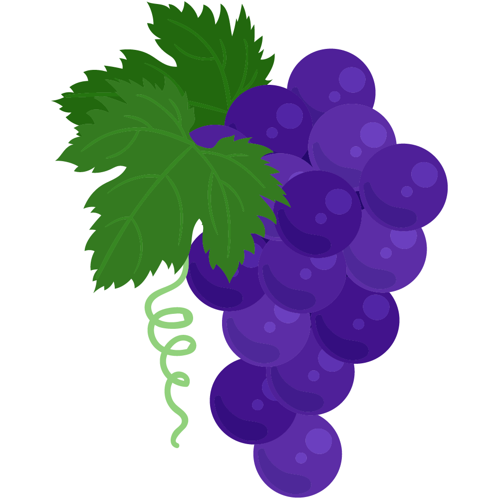 美味しそうなぶどうのフリーイラスト素材