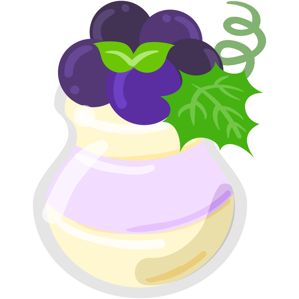 美味しそうなぶどうスイーツのフリーイラスト素材　-ババロア-