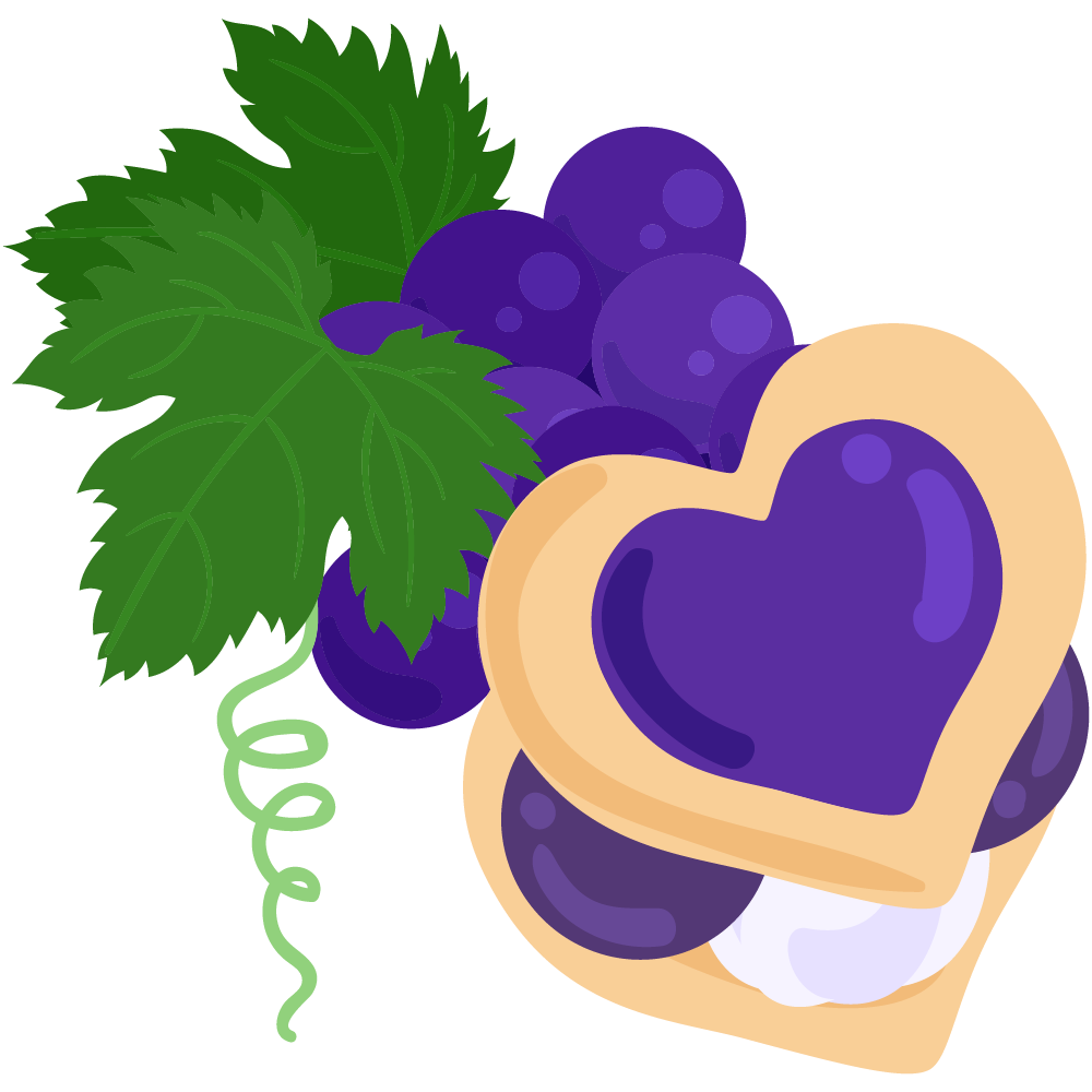 美味しそうなぶどうスイーツのフリーイラスト素材　-クッキーサンド-