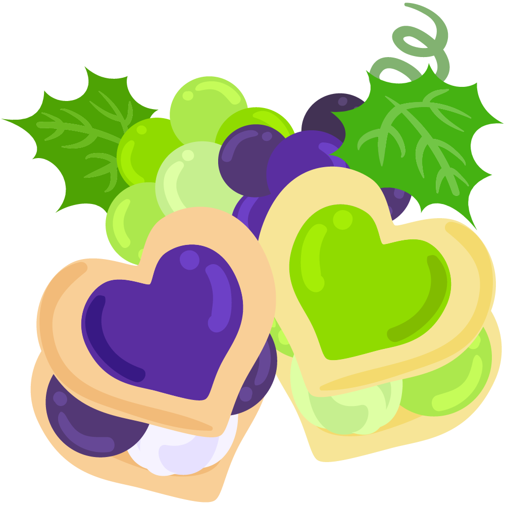 美味しそうなぶどうスイーツのフリーイラスト素材　-クッキーサンド-