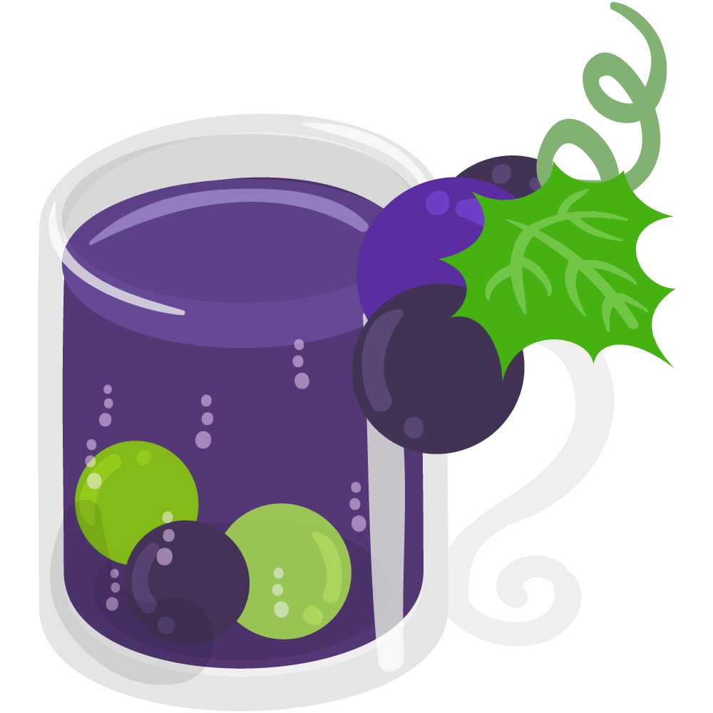 美味しそうなぶどうのフリーイラスト素材　-ジュース-