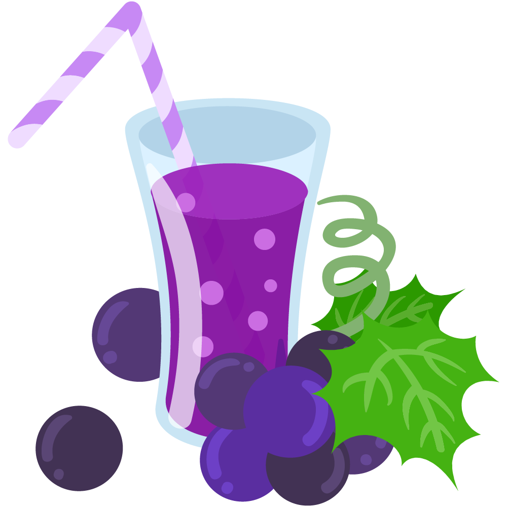 美味しそうなぶどうのフリーイラスト素材　-ジュース-