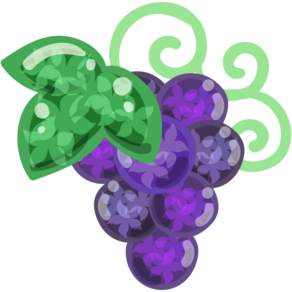 美味しそうなぶどうのフリーイラスト素材　-宝石-