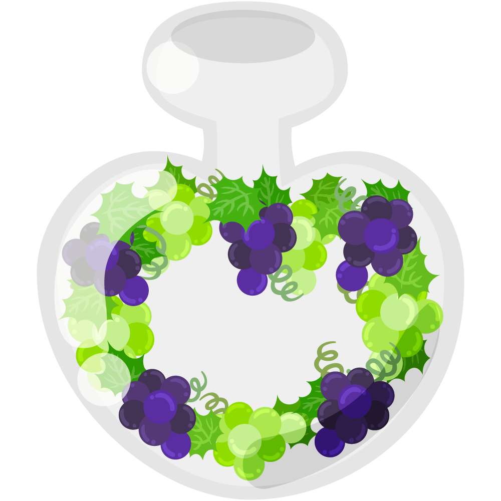 美味しそうなぶどうのフリーイラスト素材　-ハーバリウム-