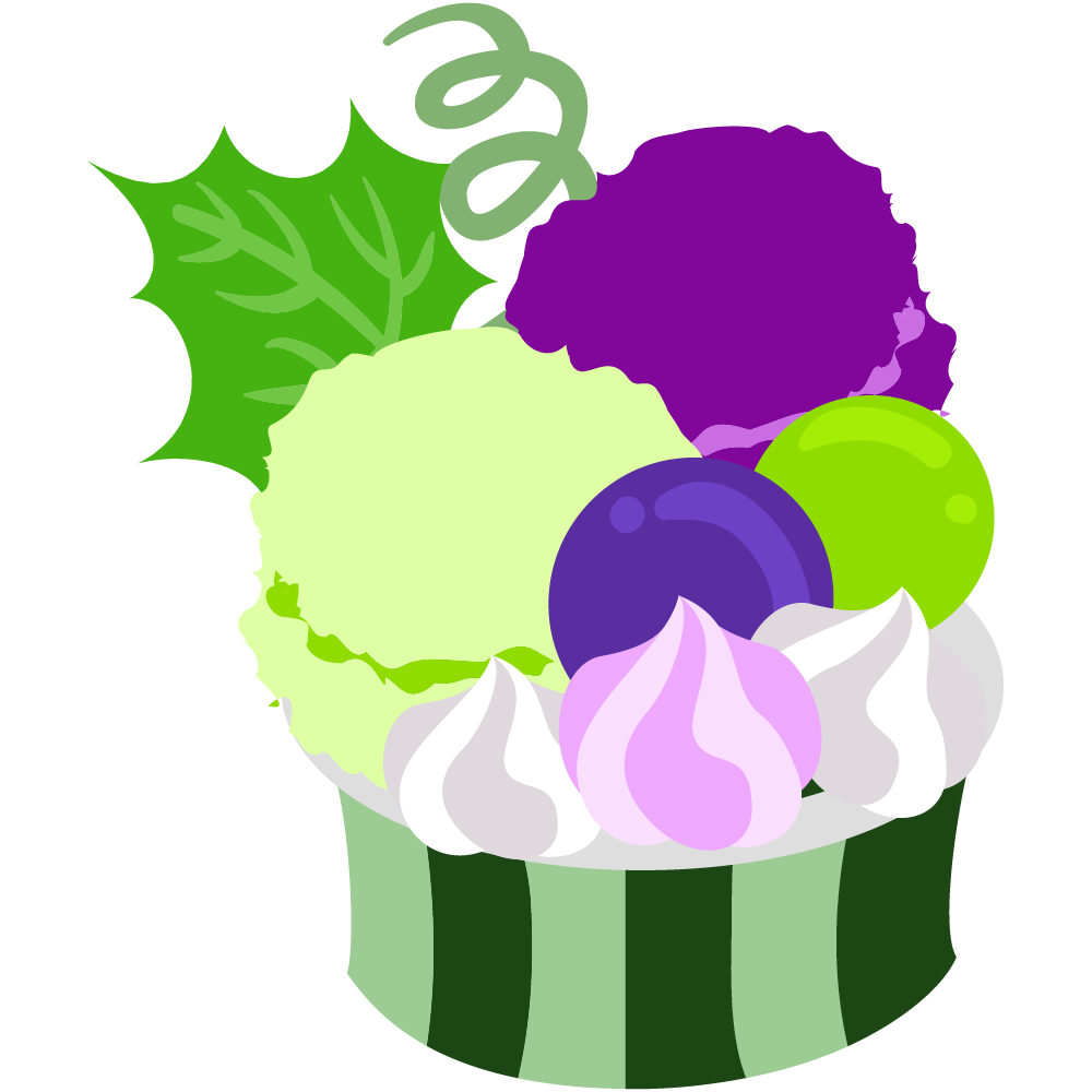 美味しそうなぶどうスイーツのフリーイラスト素材　-アイス-