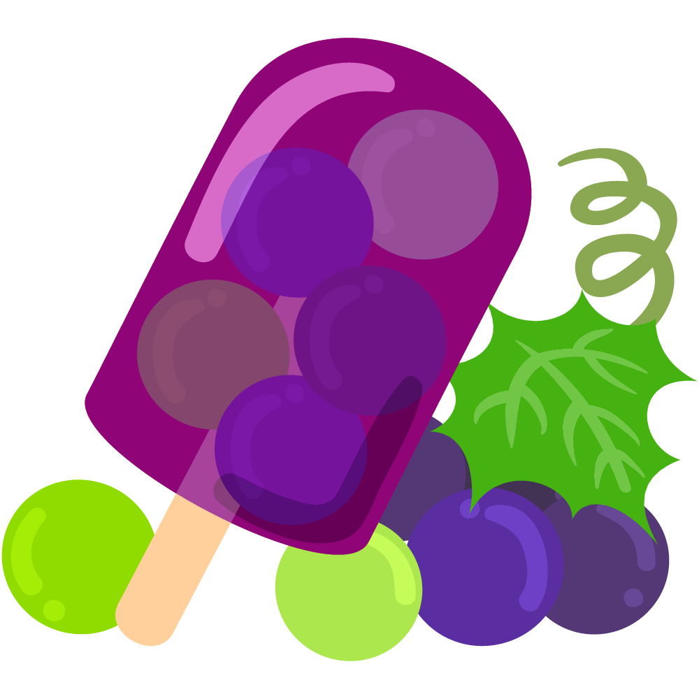 美味しそうなぶどうスイーツのフリーイラスト素材　-アイス-