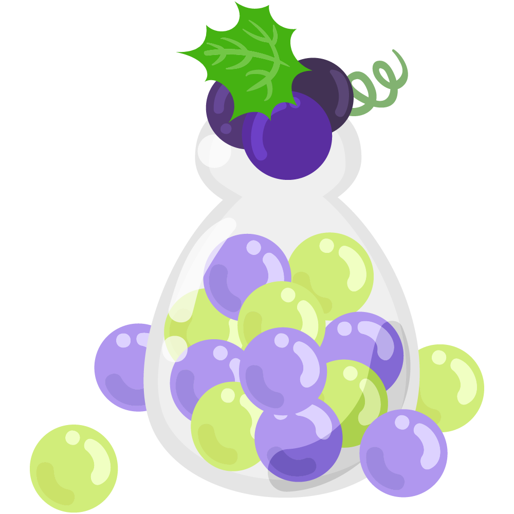 美味しそうなぶどうスイーツのフリーイラスト素材　-キャンディ-