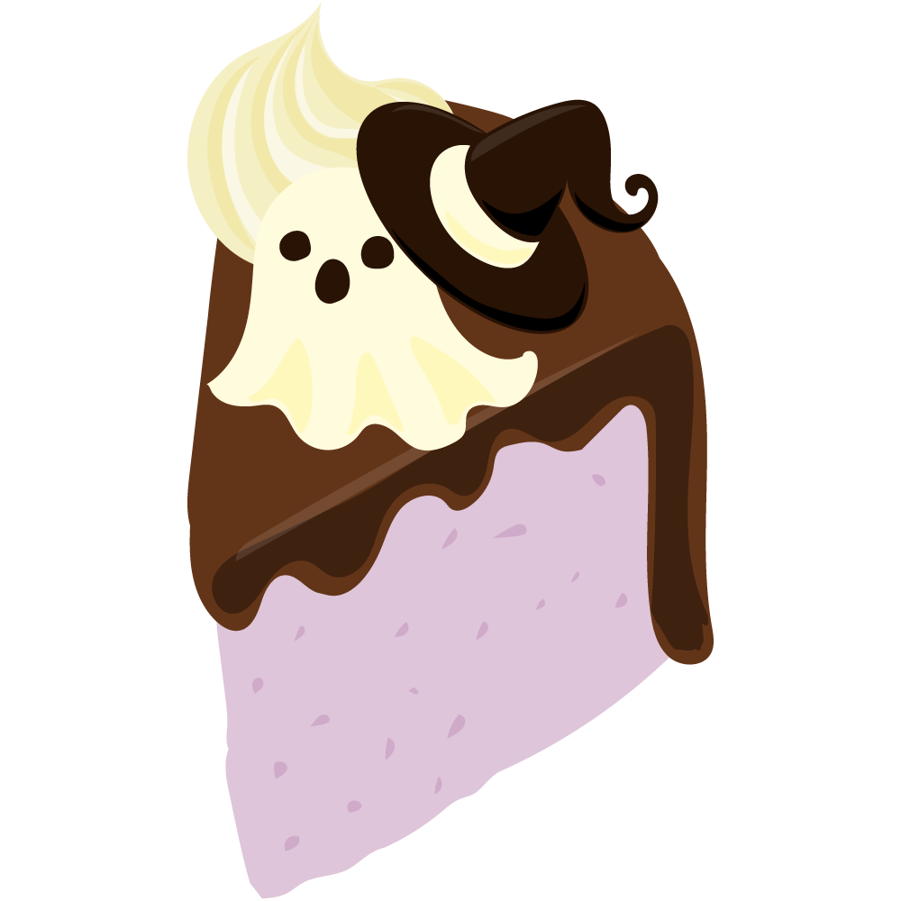 美味しそうなハロウィンスイーツのフリーイラスト素材　-シフォンケーキ-