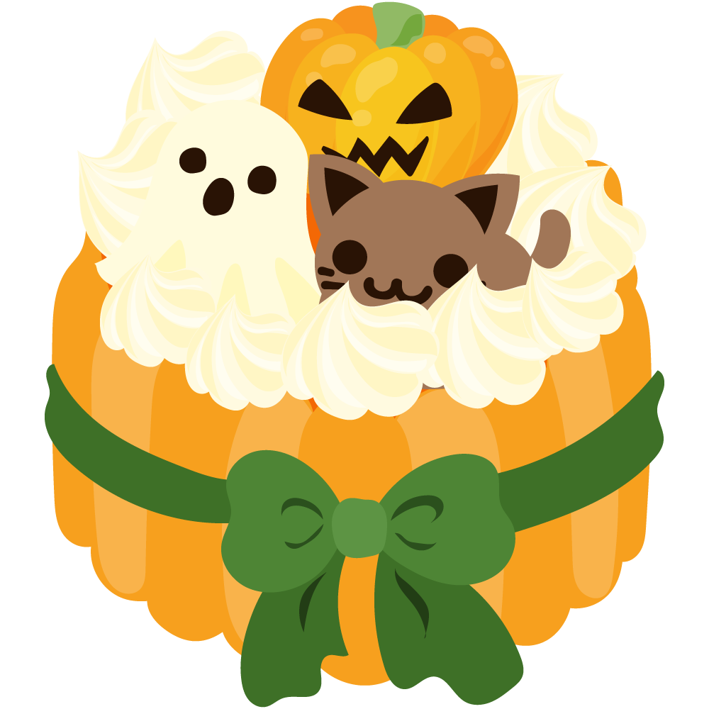 美味しそうなハロウィンスイーツのフリーイラスト素材　-シャルロット-