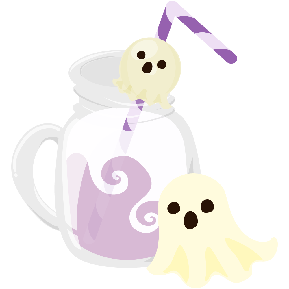 美味しそうなハロウィンスイーツのフリーイラスト素材　-アイスラテ-