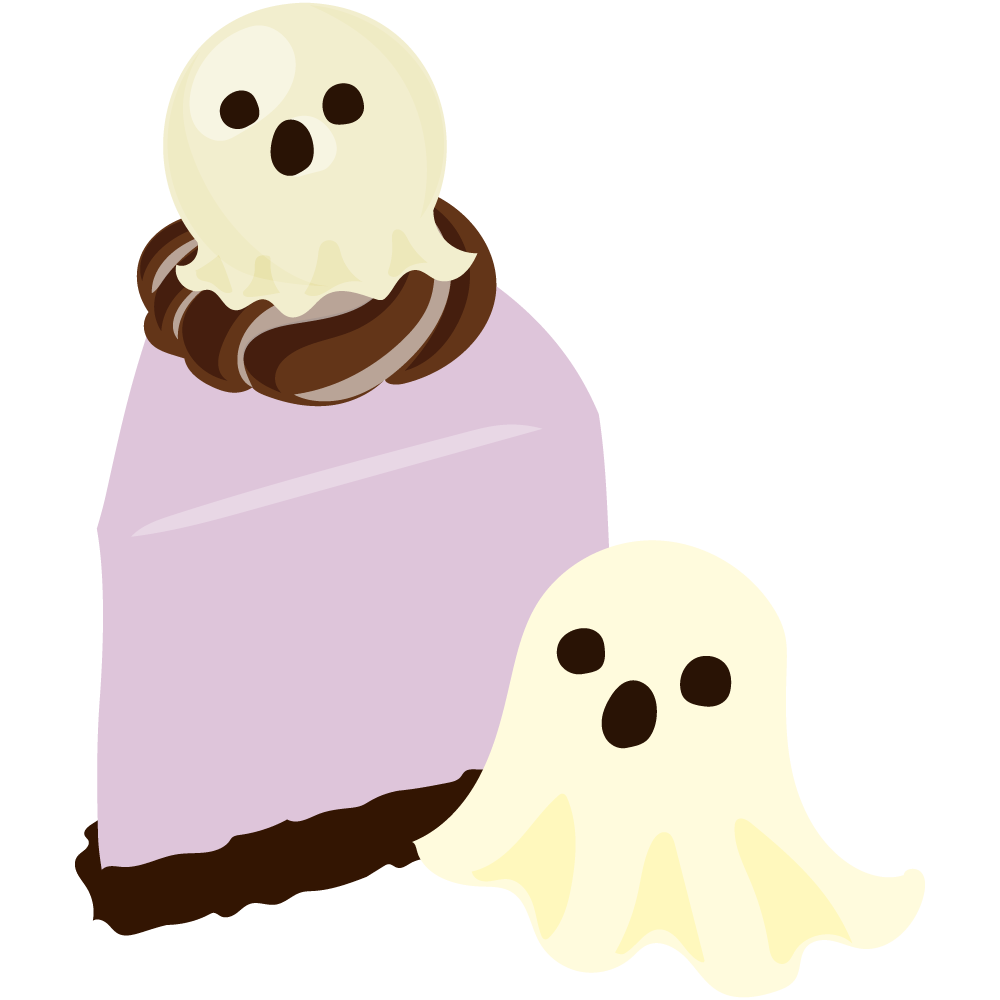 美味しそうなハロウィンスイーツのフリーイラスト素材　-レアチーズケーキ-